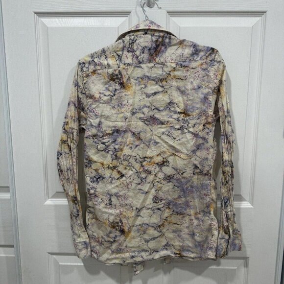 Women’s Zara Medium M Multicolor Button Up Slim Fit Design - Picture 6 of 9